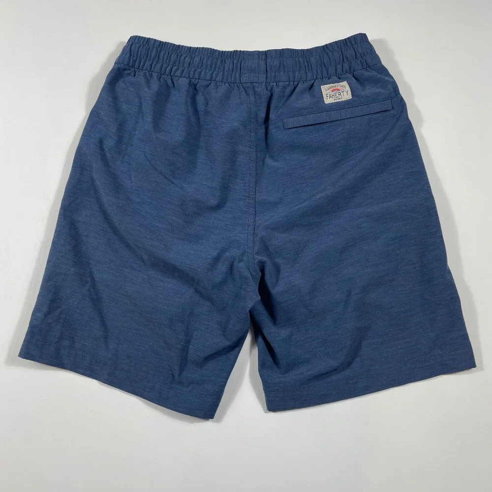 Faherty All Day Shorts Mens Small Recycled Stretch Drawstring Blue Peformance